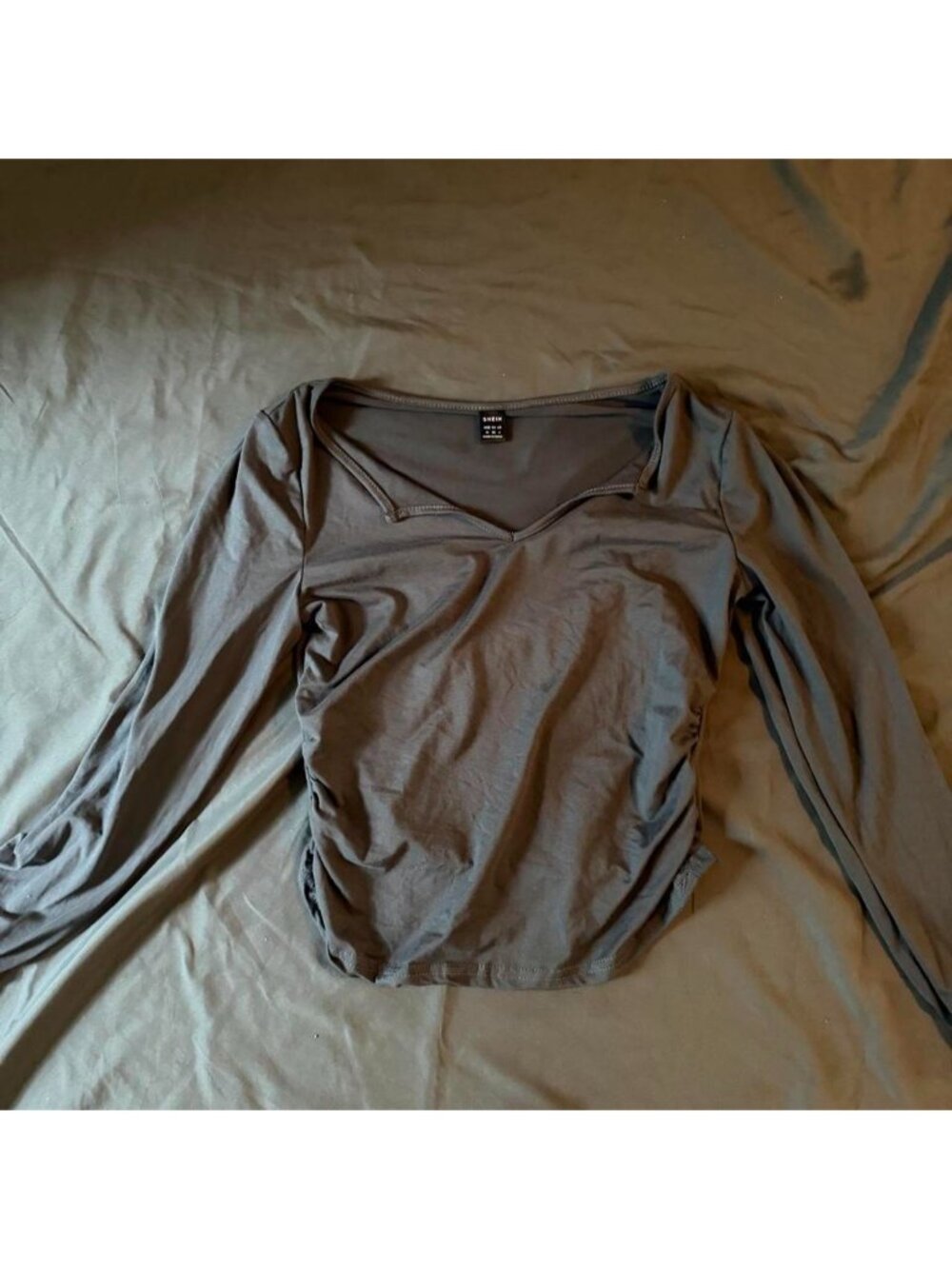 SHEIN gray long sleeve crop top in a M